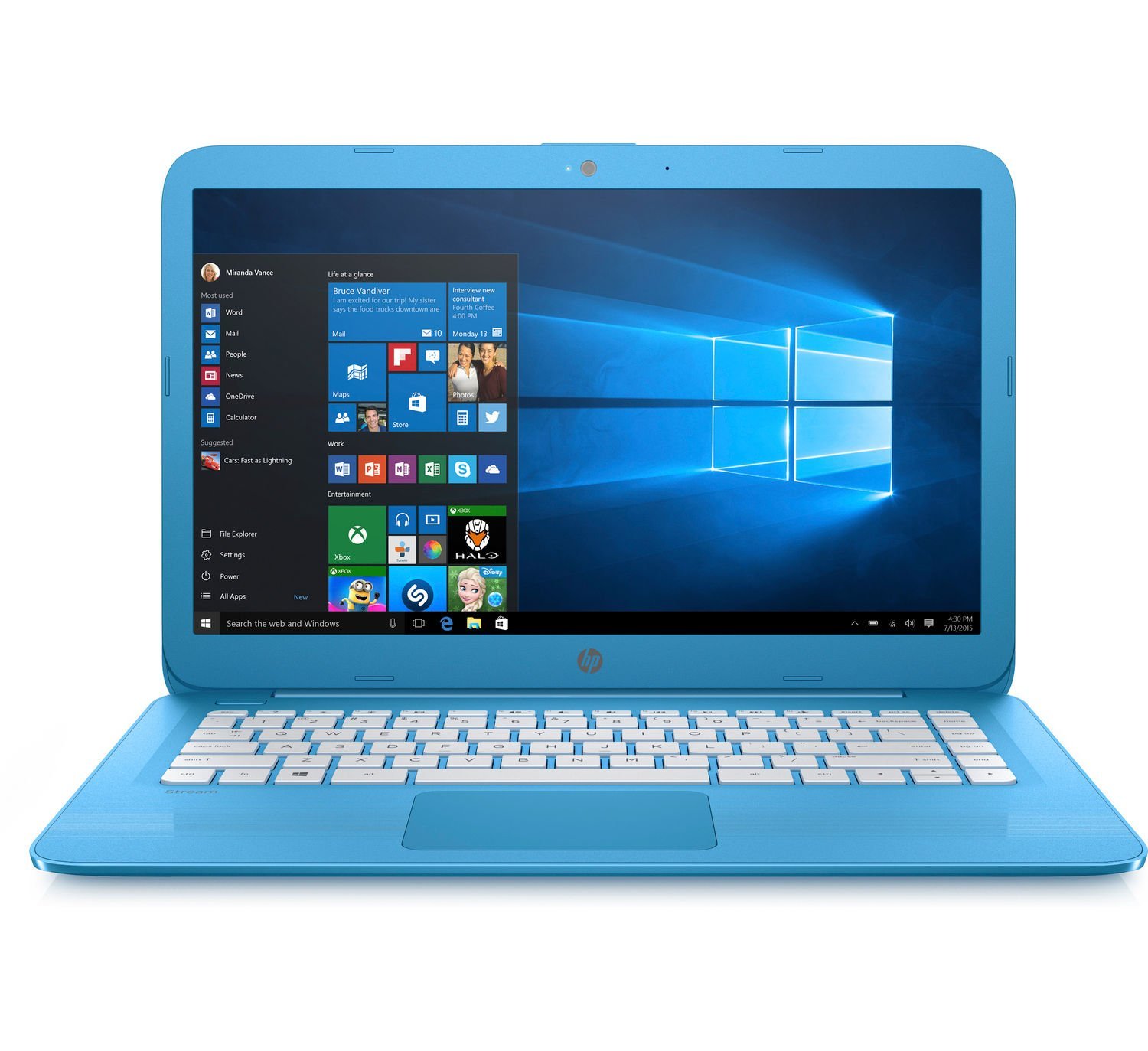 HP Stream - 14-ax010nr 14" Aqua Blue Best Laptop Under 100$